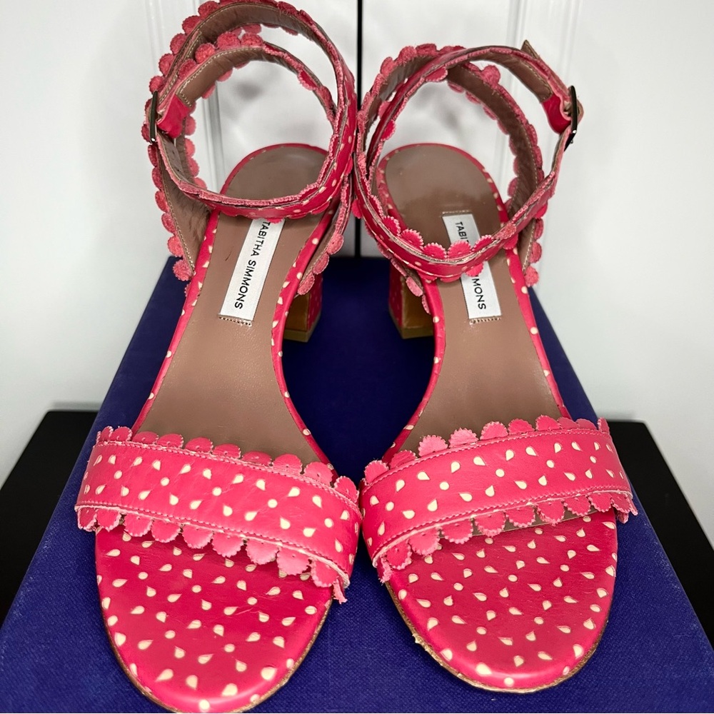 Tabitha Simmons Leticia Red Leather Ankle Strap Sandal